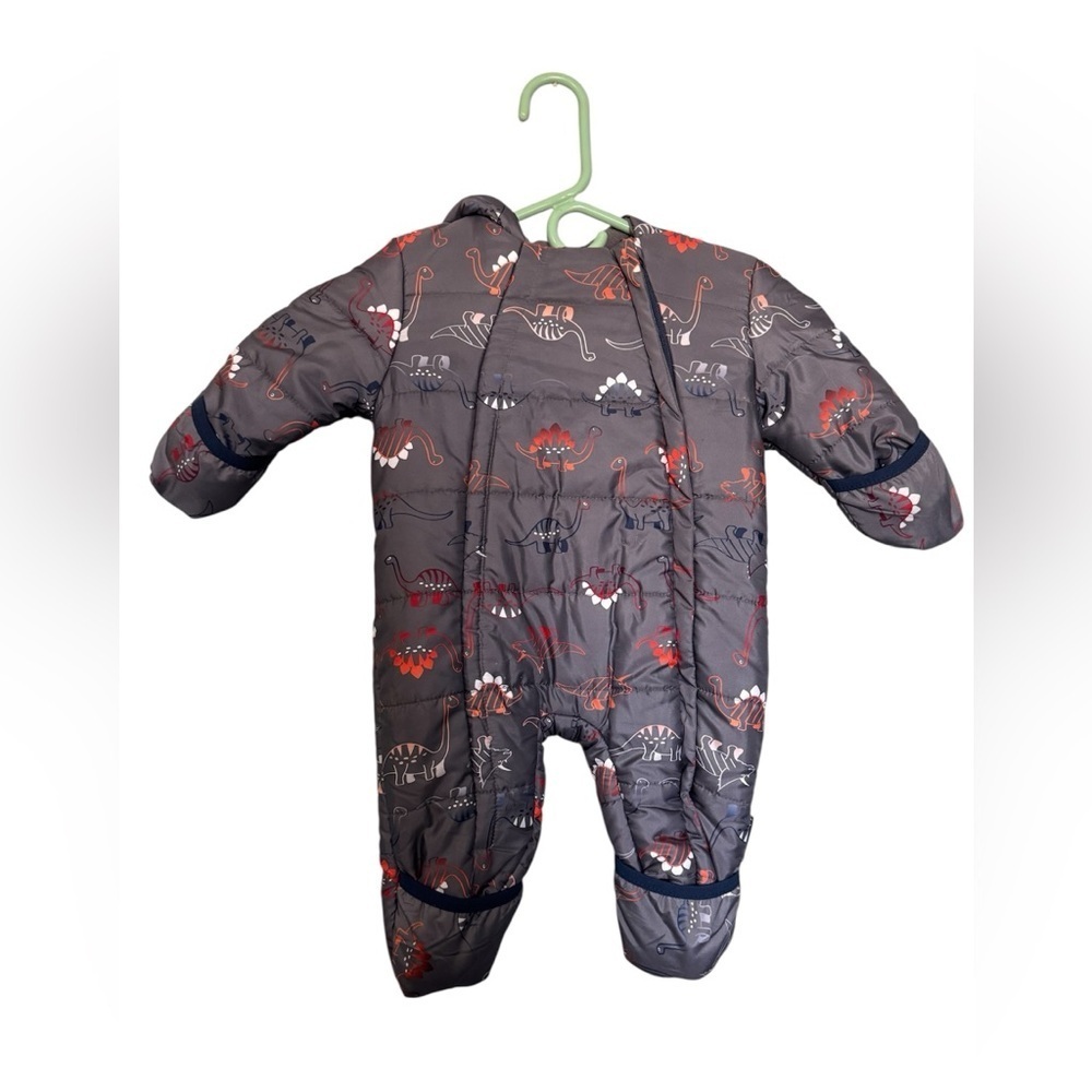 Wippette Gray Snowsuit with Dinosaur Pattern Size 9M